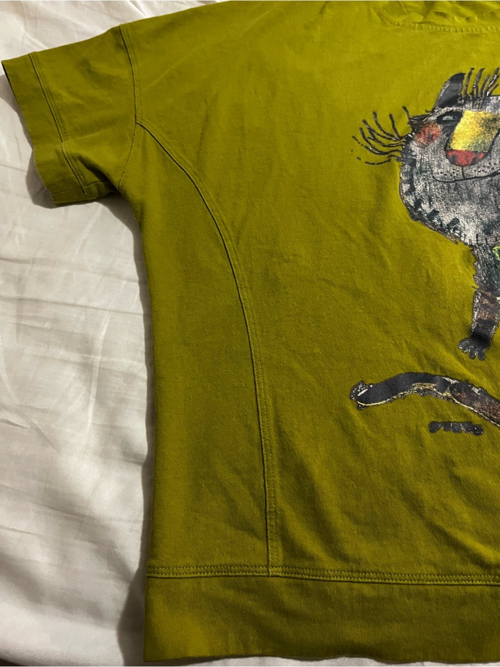 Olive Green Cat Graphic  tee - Pet Cat Design guc - Picture 4 of 5